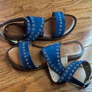 Miz Mooz Blue and Brown Flats